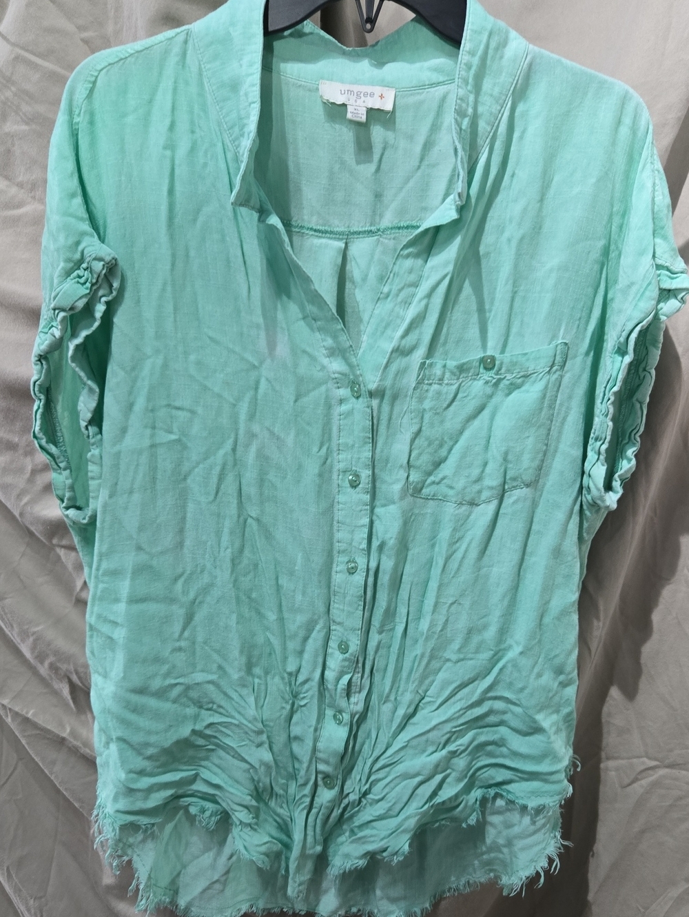 Umgee Mint Button-Front Collared Women's Shirt